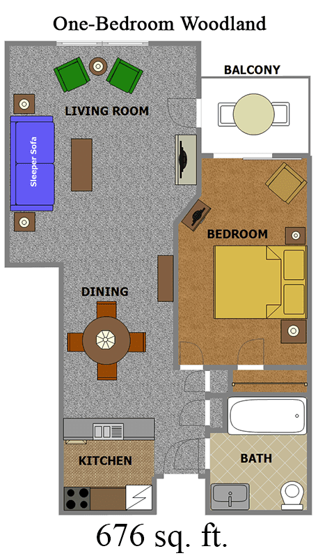 One-Bedroom Woodland