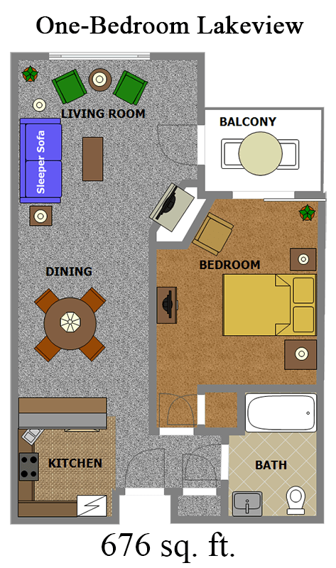 One-Bedroom Lakeview