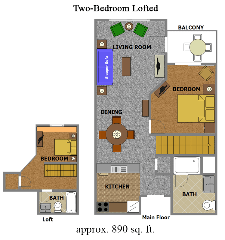 Two-Bedroom Lofted