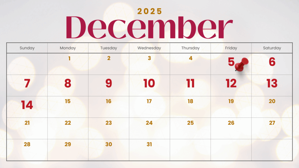 December 2025 Calendar
