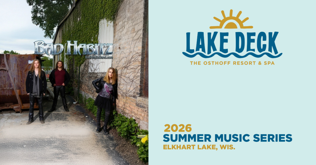 Live music on the lakefront at The Osthoff Resort featuring Bad Habitz
