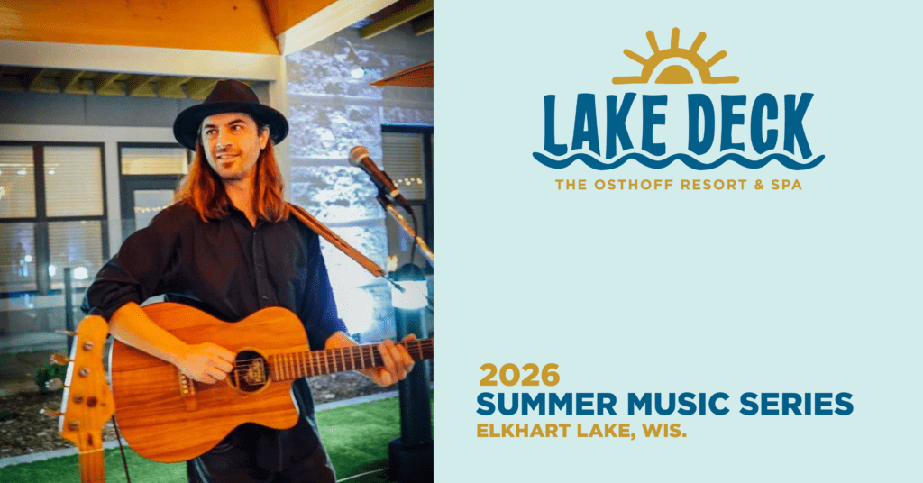 Live music on the lakefront at The Osthoff Resort featuring Ethan Keller
