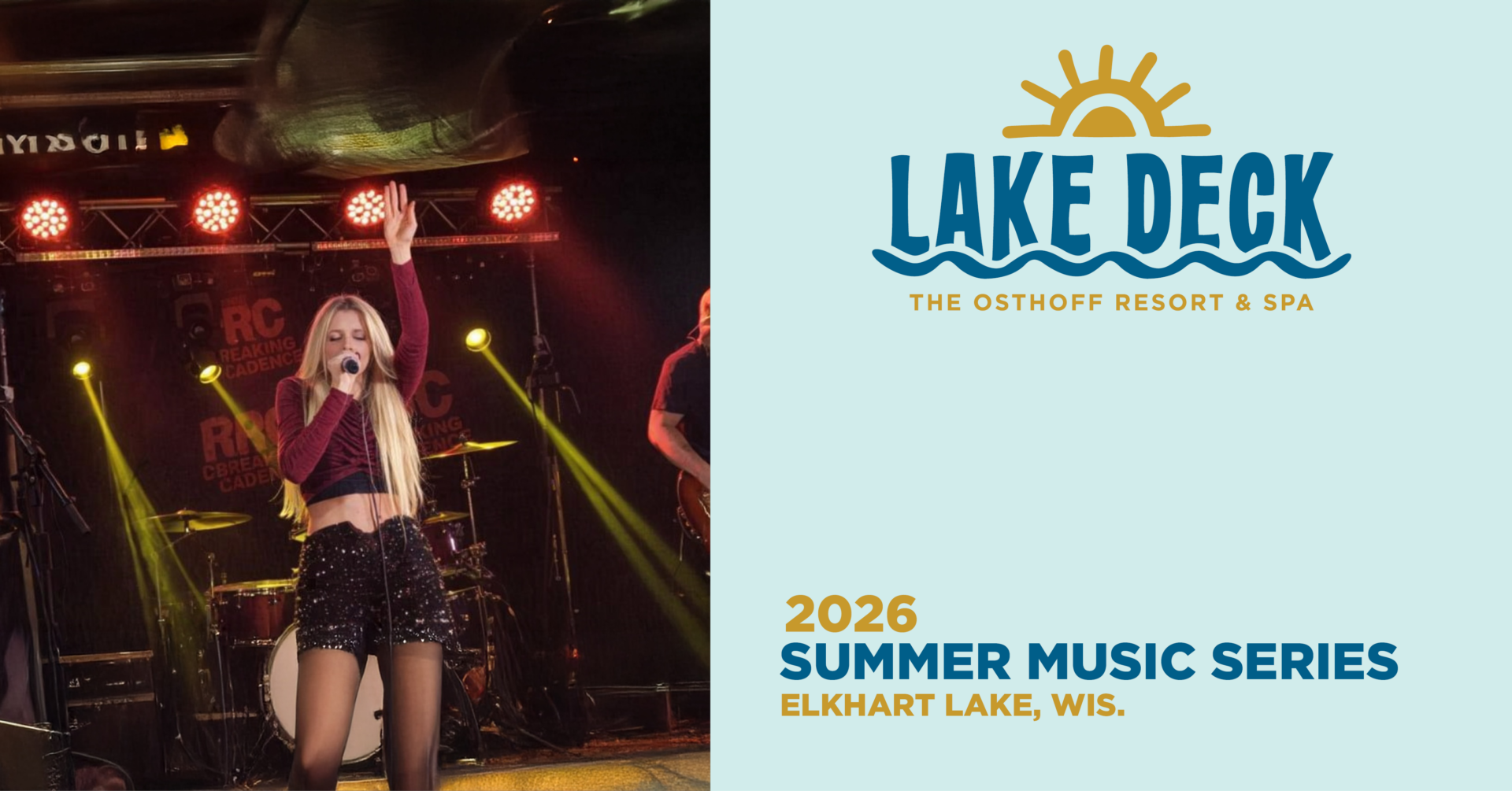Live music on the lakefront at The Osthoff Resort featuring Sadie Acoustic Duo