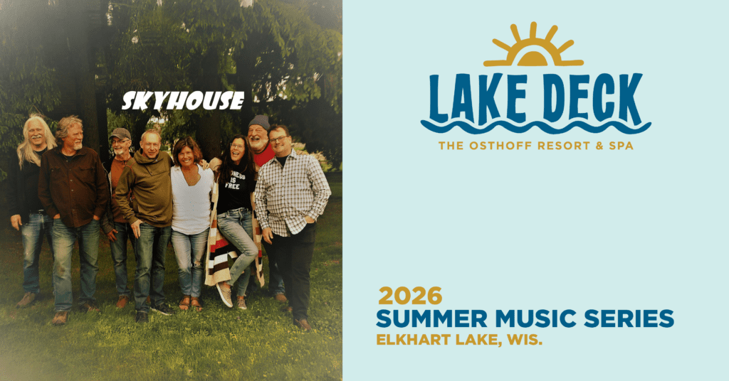 Live music on the lakefront at The Osthoff Resort featuring Skyhouse