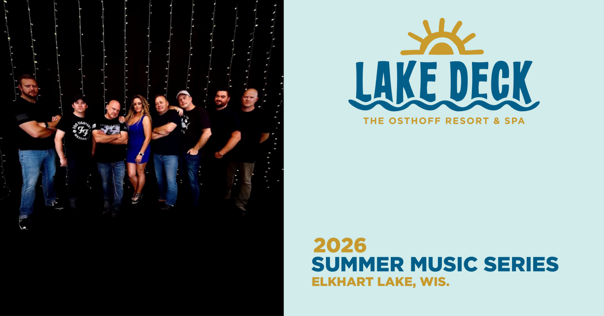 Live music on the lakefront at The Osthoff Resort featuring Spicy Tie Band