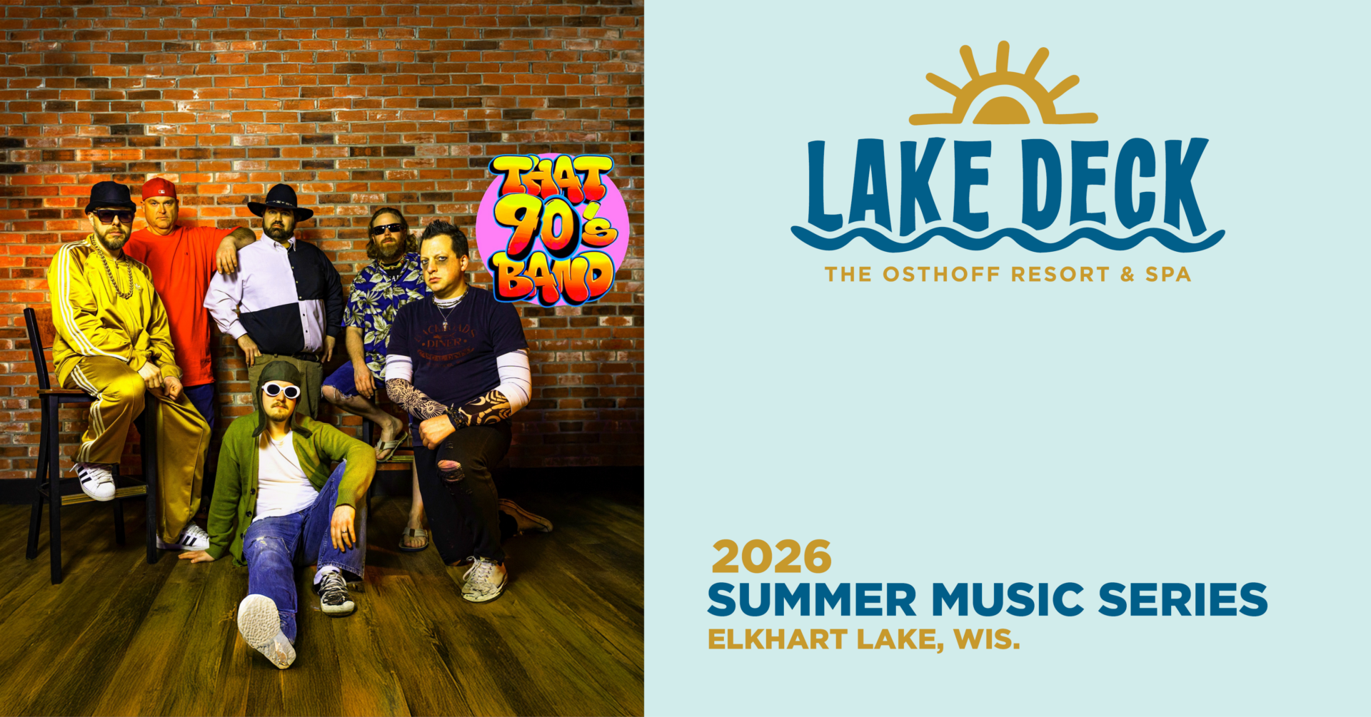 Live music on the lakefront at The Osthoff Resort featuring That 90s Band