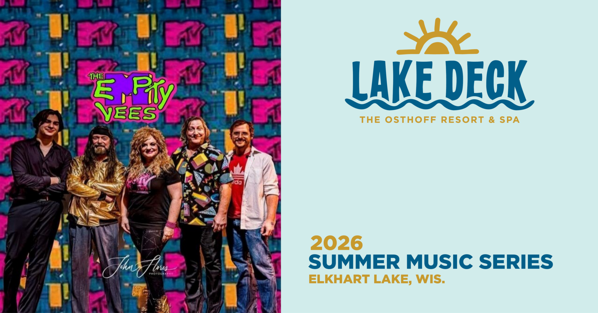 Live music on the lakefront at The Osthoff Resort featuring The Empty Vees