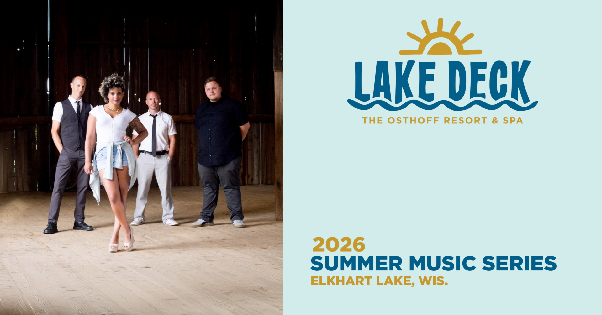 Live music on the lakefront at The Osthoff Resort featuring The Third Wheels