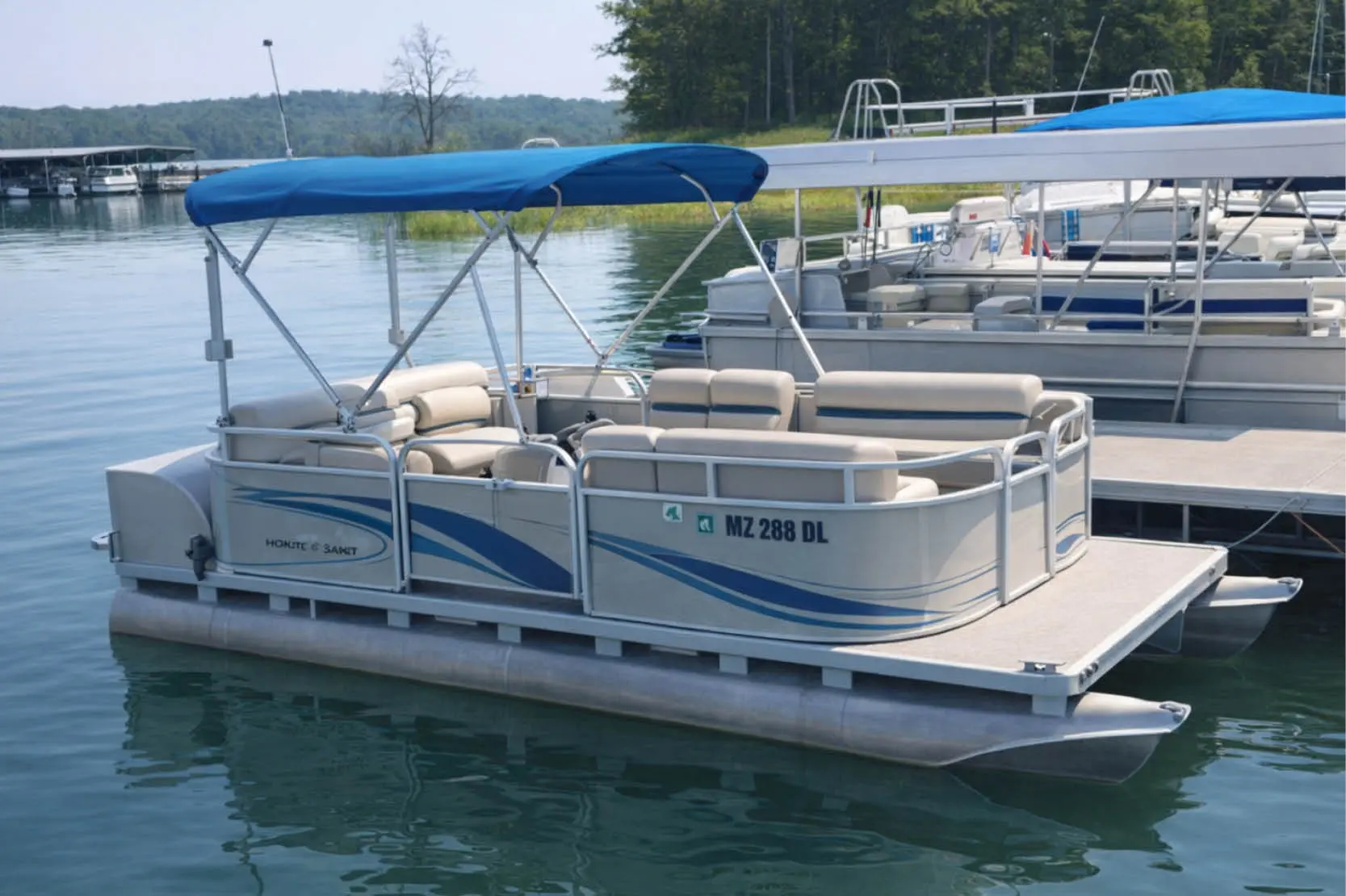 Eight‑person pedal pontoon rental at The Osthoff Resort & Spa
