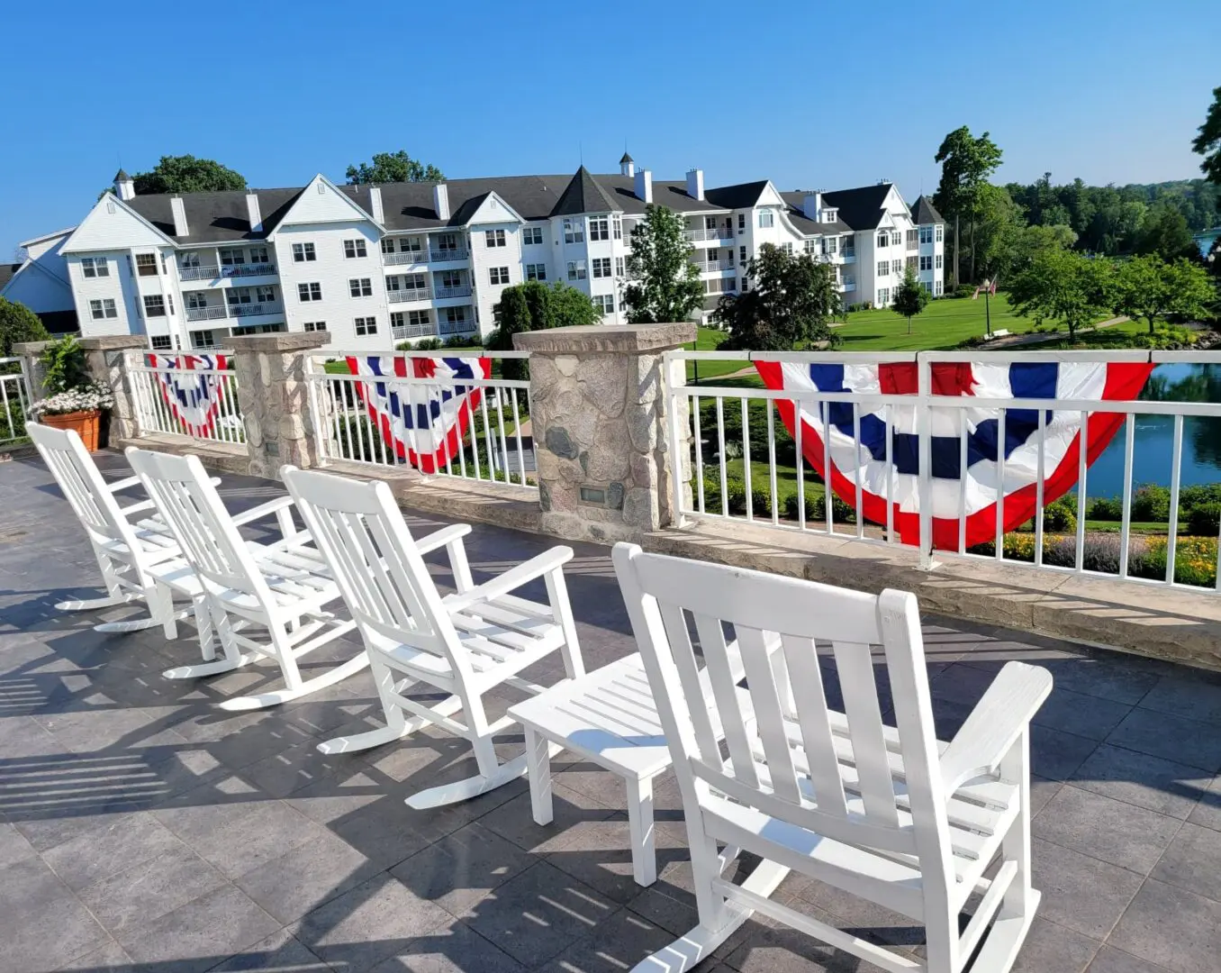 enjoying lakeside views at The Osthoff Resort during the Salute to Summer Memorial Day Weekend celebration