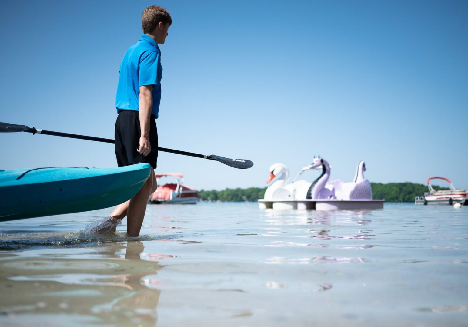 Enjoy kayaking and lakeside relaxation at The Osthoff Resort during a summer Break at the Lake getaway.