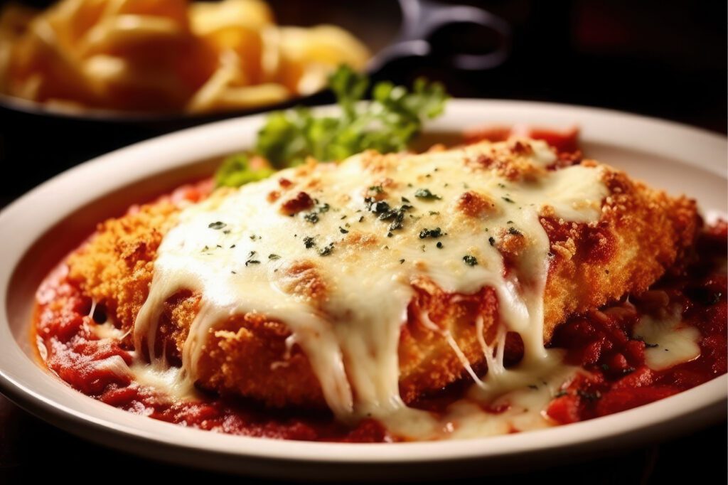 Italian cooking class at The Osthoff Resort featuring chicken parmesan, eggplant parmesan, pasta carbonara, and cacio e pepe.